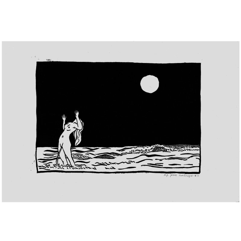 Zee - Linoprint - A3 formaat